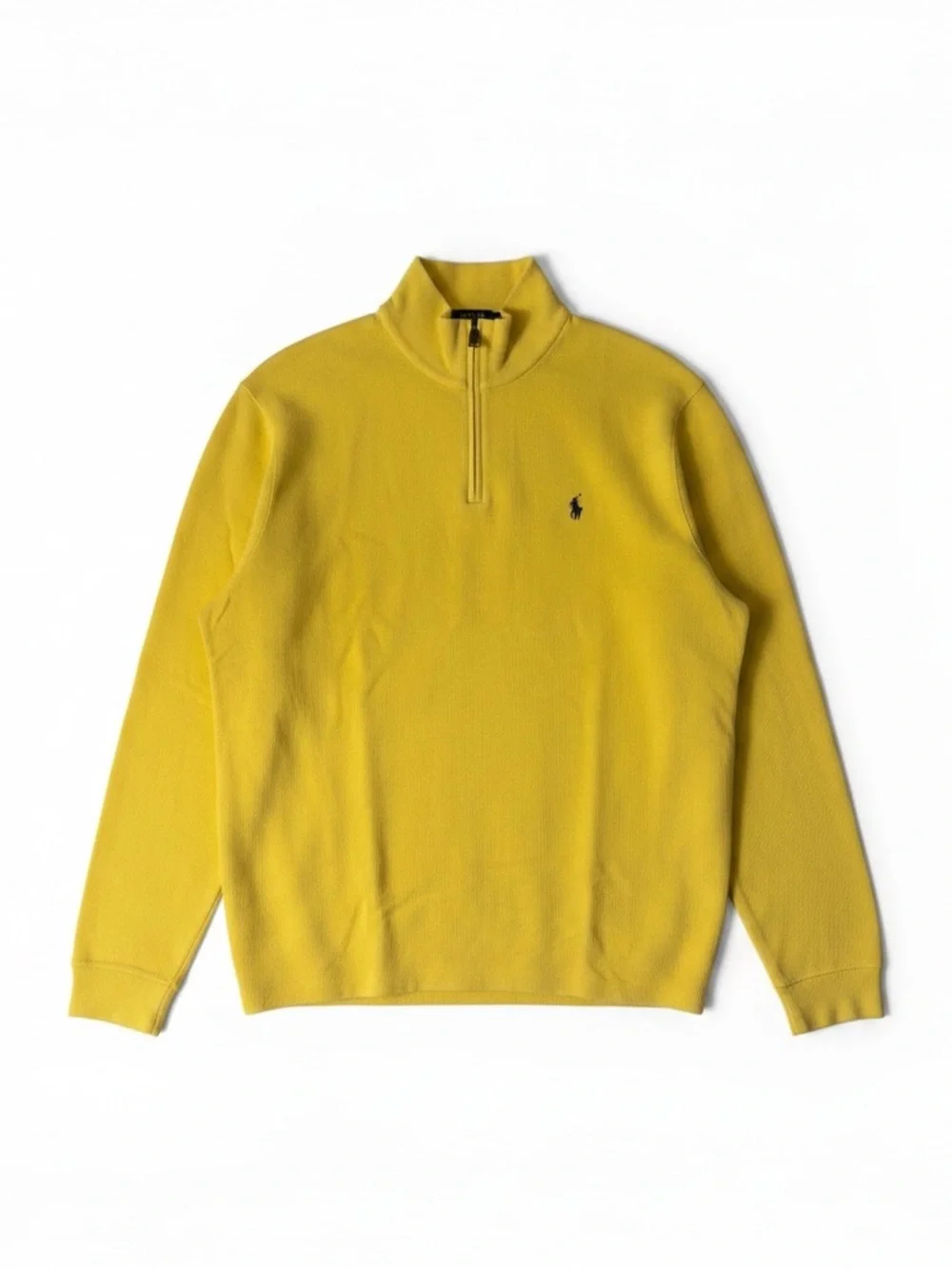 Polo Ralph Lauren Mens XXL  1/4 Zip Sweater Yellow Long Sleeve 100% Cotton